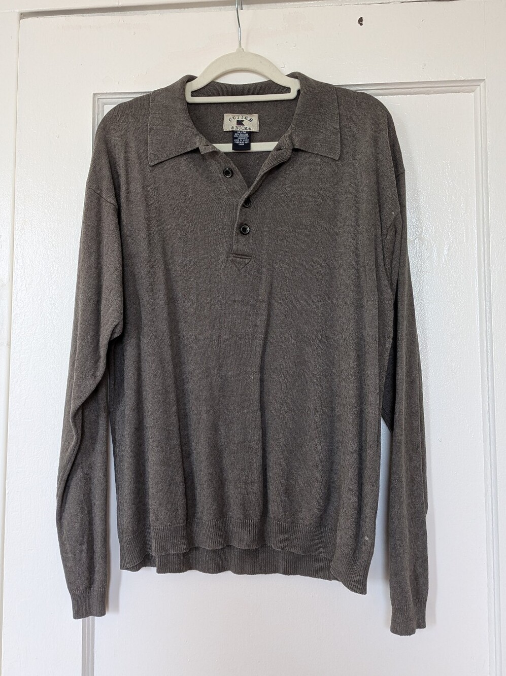 Cashmere Silk Long-Sleeve Polo Sweater